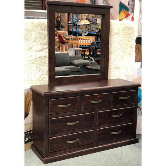 Felton Dresser with Mirror in Dark Wood colour