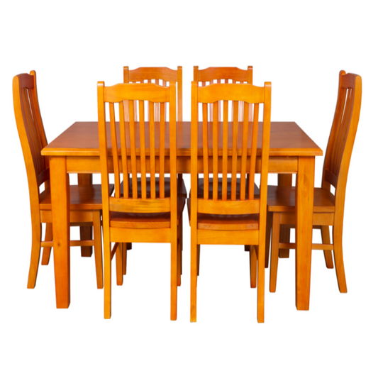 Pine Dining Set 7Pcs/9Pcs/11Pcs in Honey Color