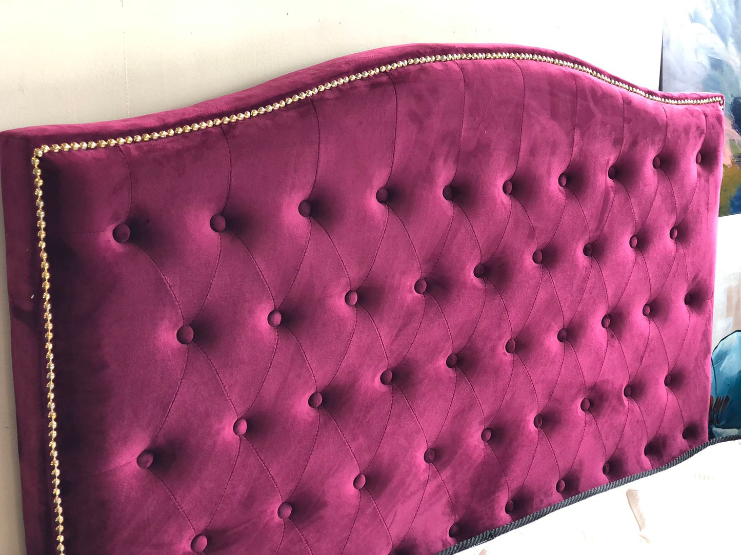 Washington Wine Red Velvet Headboard