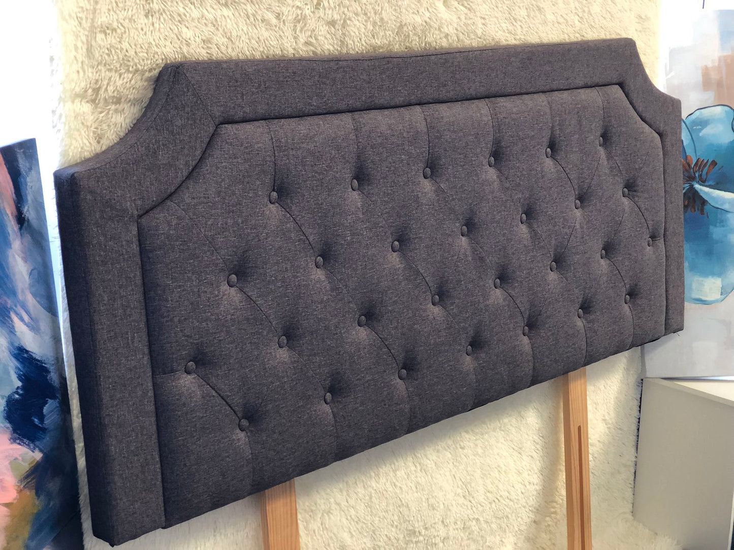Bella Headboards in Grey Fabric
