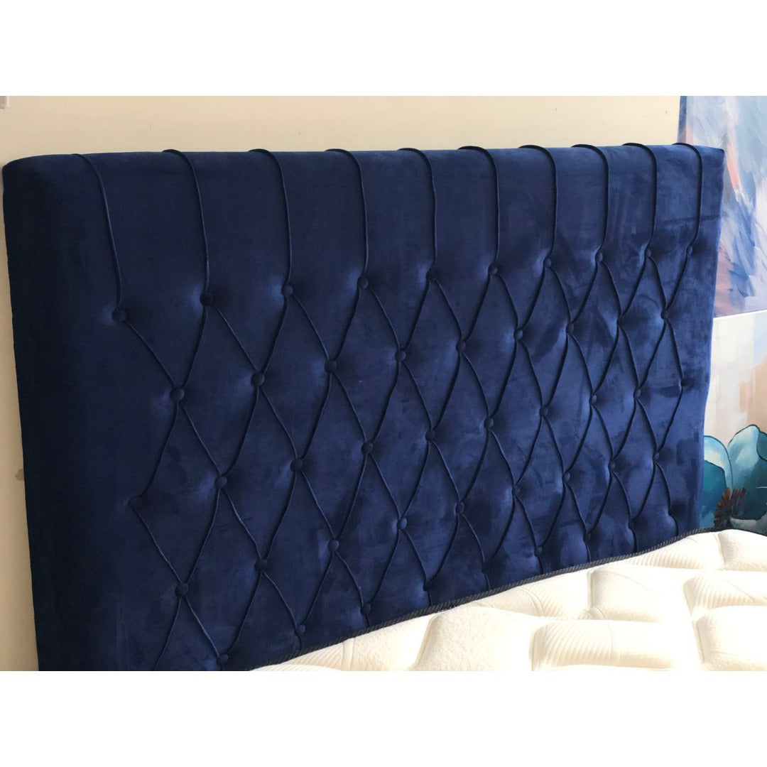 Chicago Blue Velvet Headboard Queen