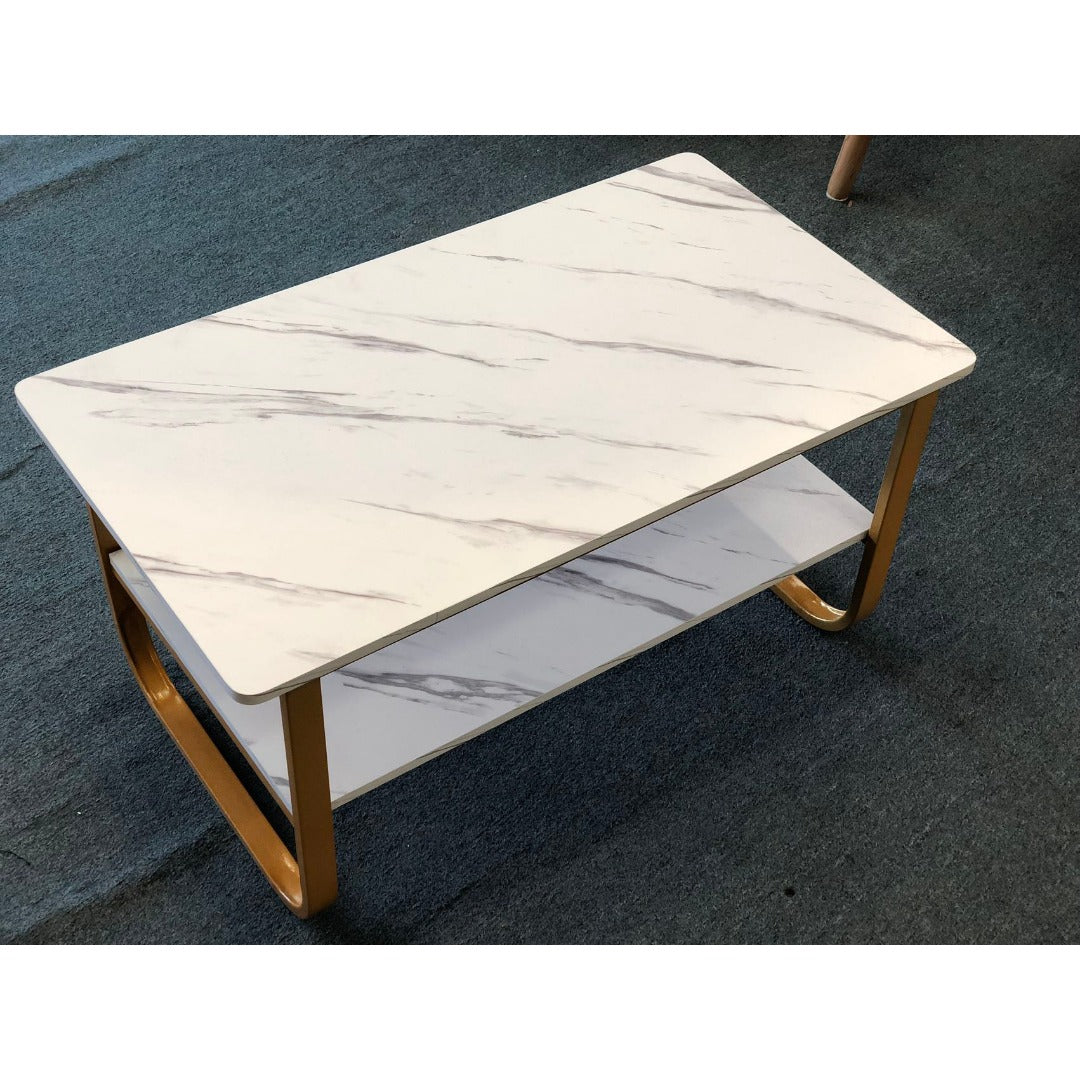 Coffee Table With Marble Pattern Look
