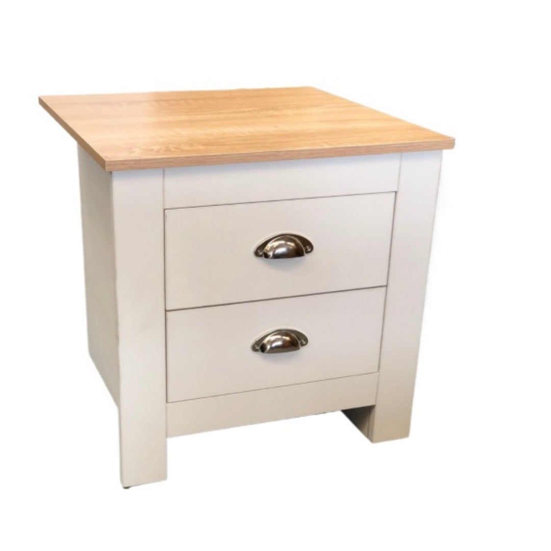 Oak & White color Bedside table