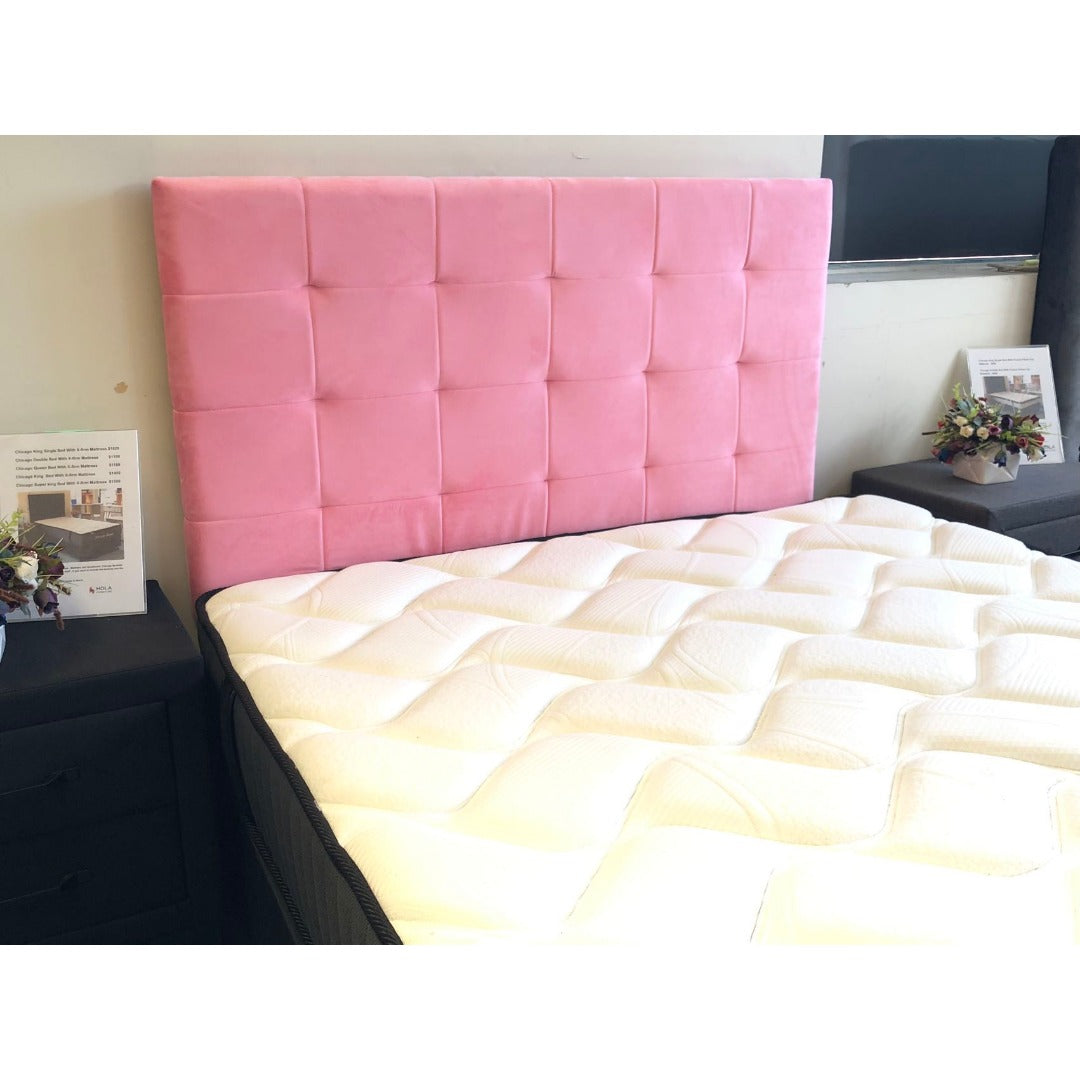 Olivia Double Headboard in Pink Velvet