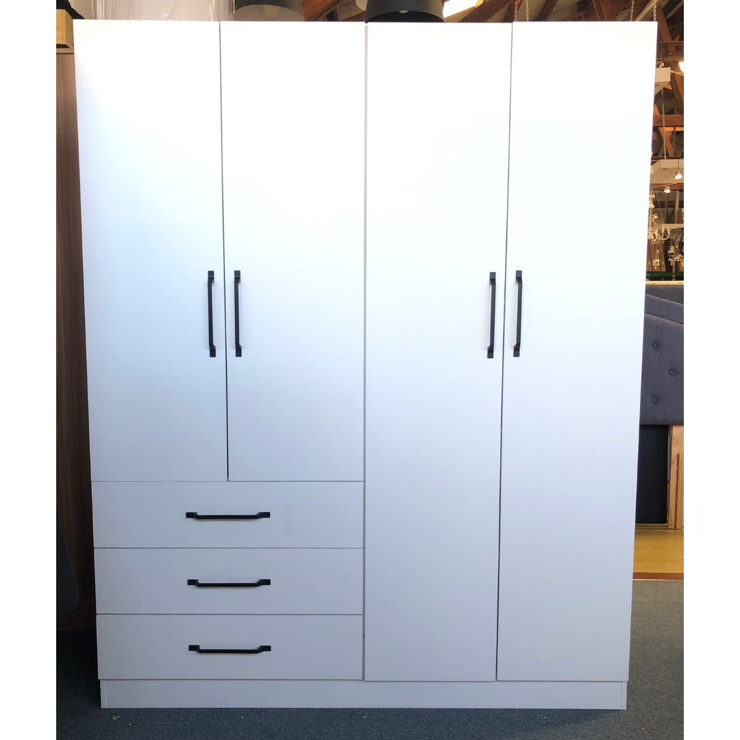 Silvia 4 Door Wardrobe With 3 Drawers