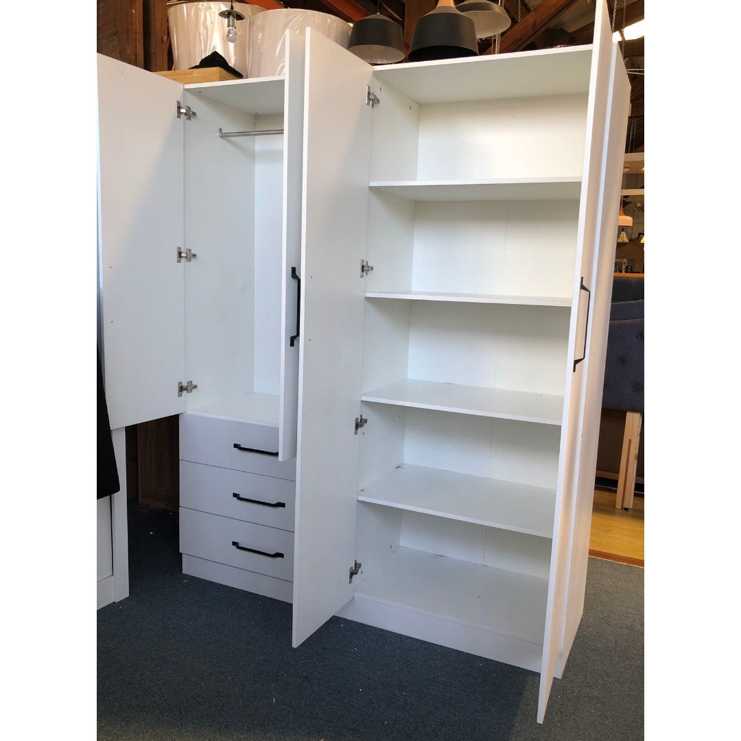 Silvia 4 Door Wardrobe With 3 Drawers