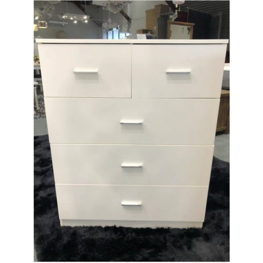 Tallboy with 5 Drawer in White Z13