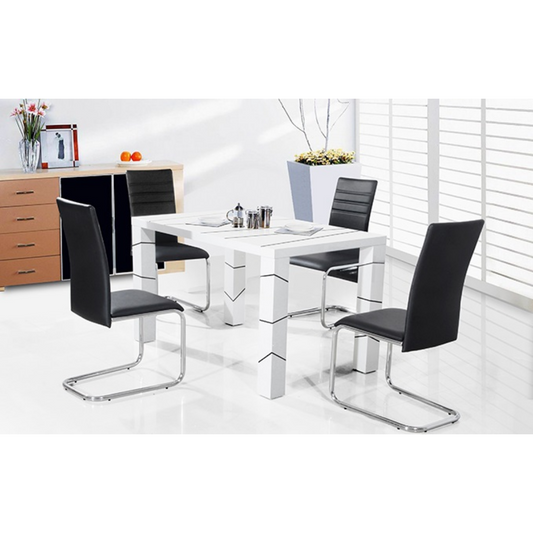 Mona Dining Set in White Gloss 1.2m