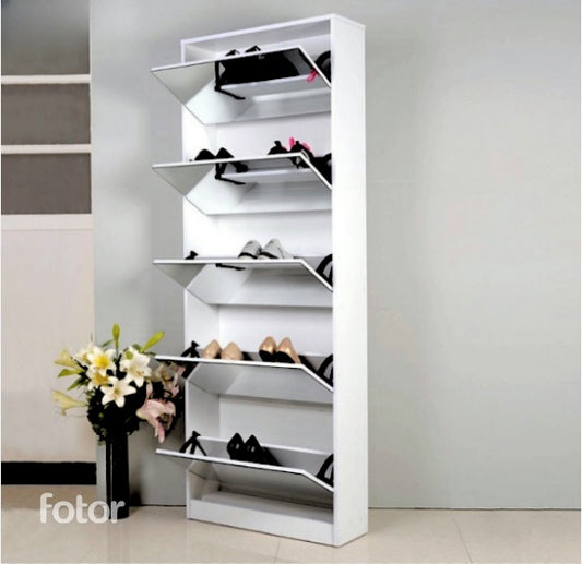 Shoe Cabinet  5-Flip Drawers With Mirror