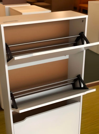 Shoe Cabinet 3-Flip Drawer With Legs