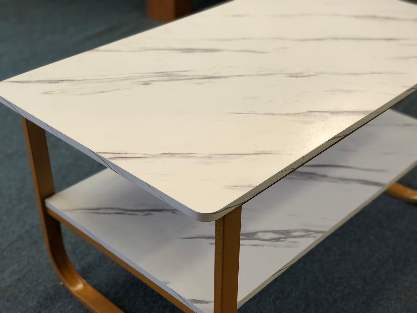 Coffee Table With Marble Pattern Look
