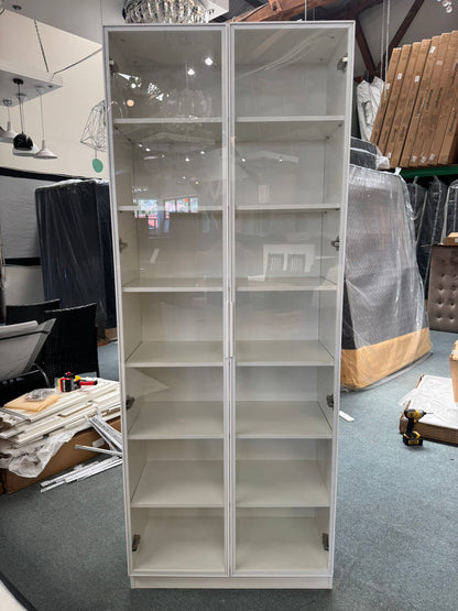 Jessie 2 Door Display Cabinet (High Gloss White)