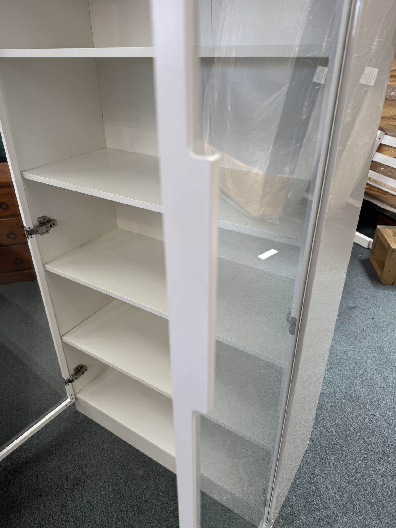 Jessie 2 Door Display Cabinet (High Gloss White)
