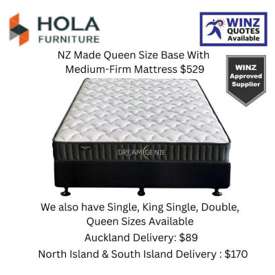 Base With Dream Genie Bonnell Spring Mattress
