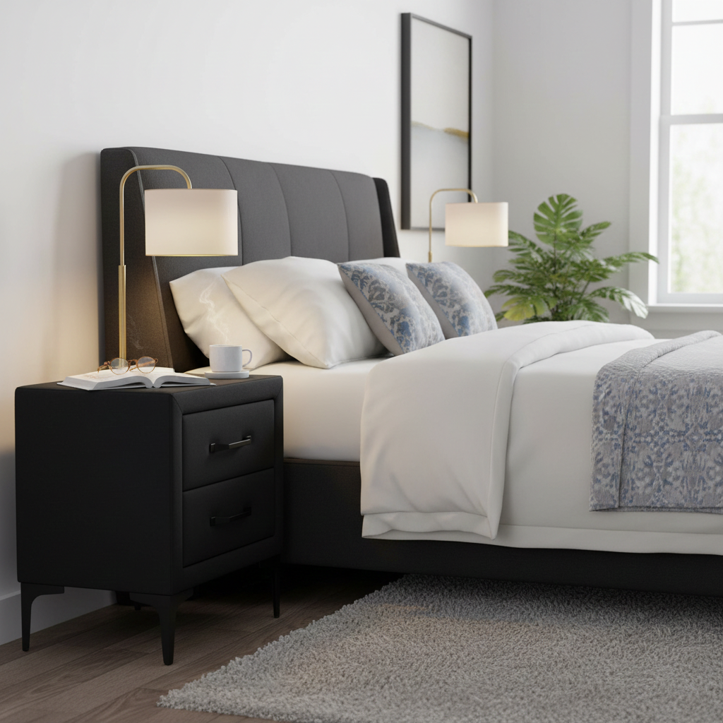 Chicago Bedside Grey/Black
