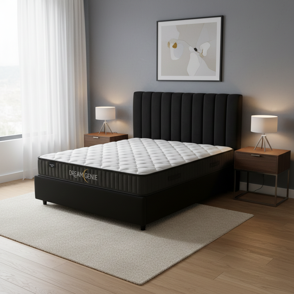 Madison King Single Bed With Dream Genie Pocket Spring Mattress & Headboard