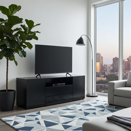 Luca Black Tv unit  with LED