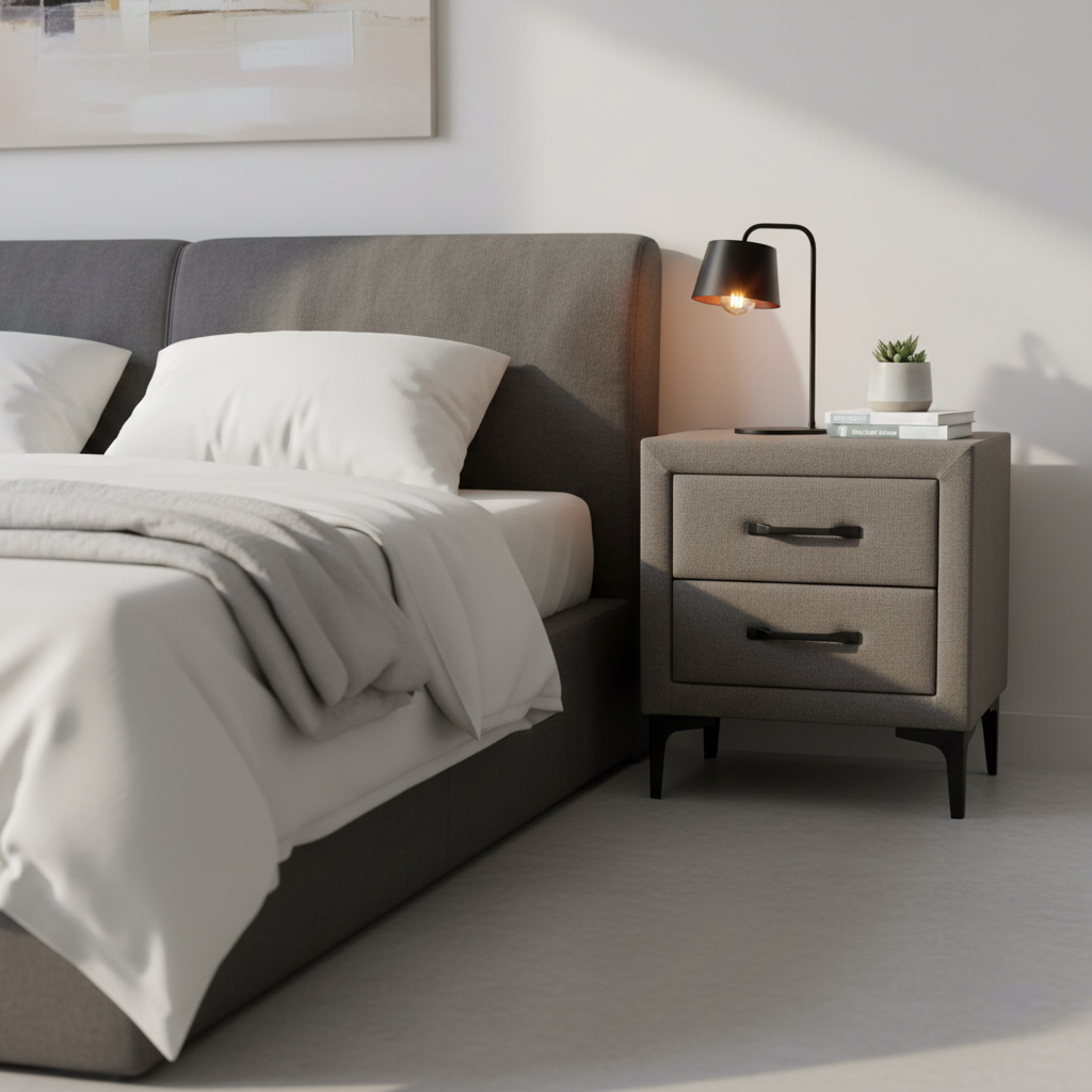 Chicago Bedside Grey/Black