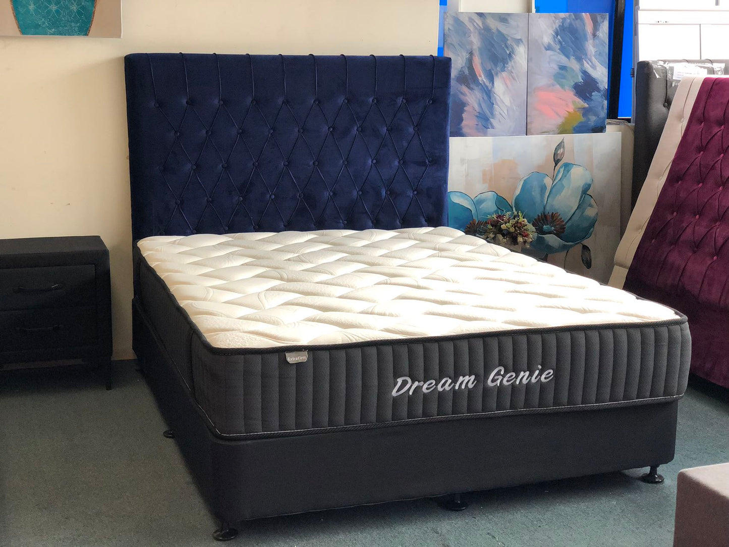Chicago Blue Velvet Headboard Queen