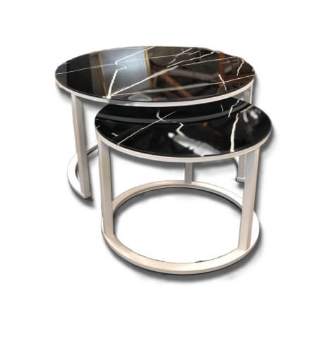 Coffee Table Black Glass on Top