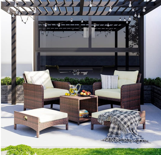 Outdoor Patio Chairs with Footrest