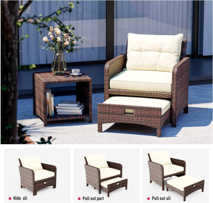 Outdoor Patio Chairs with Footrest